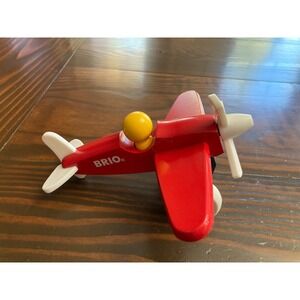 Brio Classic Wooden Wood Airplane Red White Yellow Collector Toy
